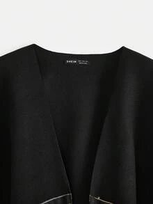 SHEIN Essnce 女士色塊印花接片蝙蝠袖夾克 - 彩色 - 查看 3