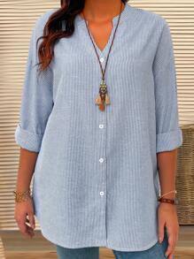 EMERY ROSE Camisa De Rayas Para Mujeres De Talla Grande