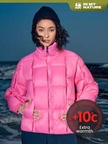 In My Nature 冬季拉链夹棉大衣 - 粉色 - 查看 8
