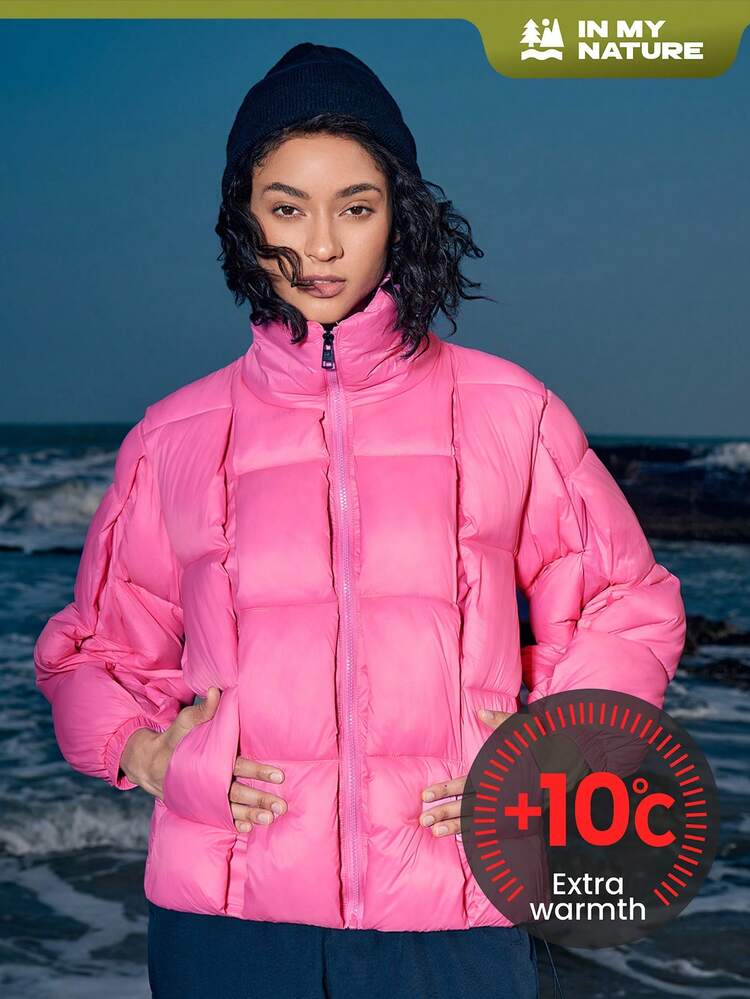Zipper Front Padded Coat For Winter
