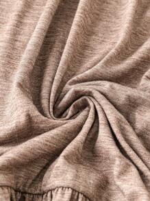 SHEIN LUNE Women's Short Sleeve Dress - Khaki - View 6