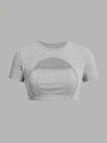 SHEIN EZwear Multiple Pieces Short T-Shirts In Black, White And Gray With Front Placket - Multicolor - View 8