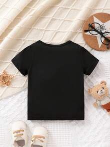 SHEIN 2pcs/Set Toddler Boys Cute Cartoon Bear Pattern Casual Comfy Daily Crew Neck Short Sleeve T-Shirt And Shorts Set, Summer Suitable For Outing And Holiday - Multicolor - View 2