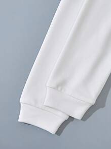 SHEIN Sudadera Con Capucha Para Niñas Adolescentes Con Estampado De Flores Y Libros - Blanco - Ver 7