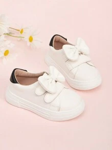 幼兒女童簡約休閒鞋,具有魔術貼片設計 - 白色 - 查看 2