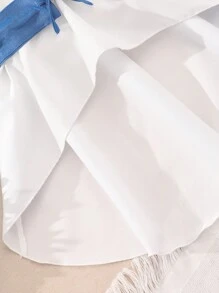 Tween Girls' Bubble Short Sleeve High-Low Shirt And Pants Set - White - View 6