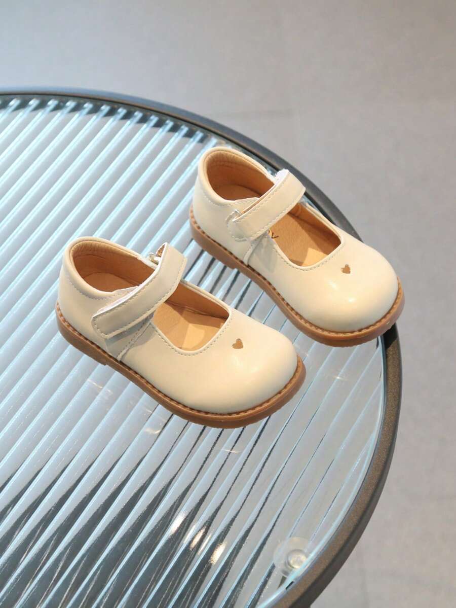 女童平底鞋，時尚舒適，採用魔術貼設計 - 米色 - 查看 1