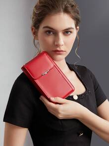 BizChic 适合女孩、妇女、大学生的手机钱包 - 紅色 - 查看 5