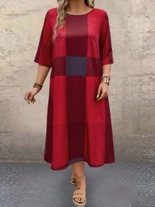 EMERY ROSE Kích thước lớn Của phụ nữ Màu sắc Chặn Thẳng Đầm - Nhiều màu - Xem 3