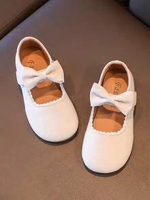 儿童低帮蝴蝶结装饰公主平底鞋 - 米色 - 查看 3