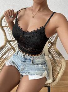 Chiquease Women's Sexy Round Neck Lace Camisole