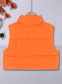 SHEIN Tween 女童雙面無袖襯墊背心,秋冬 - 彩色 - 查看 2