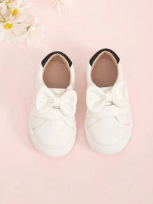 幼兒女童簡約休閒鞋,具有魔術貼片設計 - 白色 - 查看 1