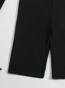 青少年男孩熱帶印花防曬連體泳裝,前拉鏈連體裝和短褲 - 彩色 - 查看 3