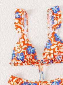 SHEIN Swim Bikini de dos piezas con estampado floral de verano