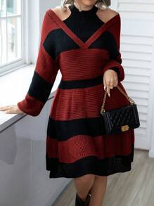 Calvaya 大尺碼女式條紋圓領襯衫套裝 - 彩色 - 查看 5