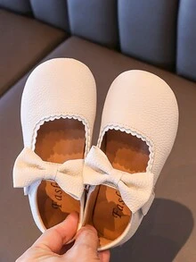 儿童低帮蝴蝶结装饰公主平底鞋 - 米色 - 查看 4