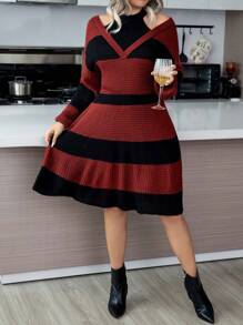 Calvaya 大尺碼女式條紋圓領襯衫套裝 - 彩色 - 查看 4