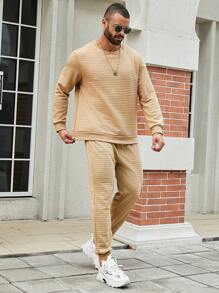 Manfinity Homme Heren Grote maten Effen kleur Vrije tijd Sweatshirts En Sweatpants Sets