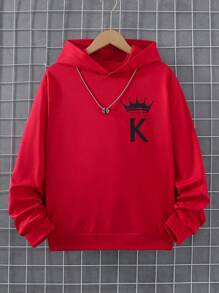 Men's Red Sweatshirt, Teenagers - Red - View 1