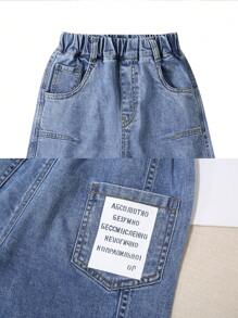 Jeans Capri para llevar en verano con estilo coreano de última moda para niño preadolescente en el verano de 2024