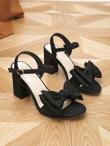 35-44 女式黑色高跟涼鞋適合婚禮和夏季 - 黑色 - 查看 3