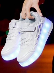 舒適時尚透氣雙輪充電led發光運動鞋,適用兒童 - 彩色 - 查看 3