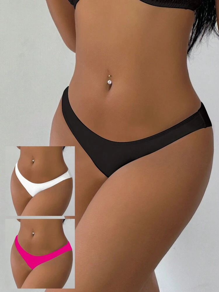 Summer Solid Color Triangle Bikini Bottom Music Festival