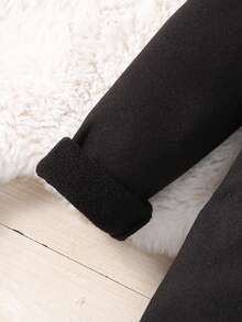 SHEIN Cô gái Thể thao Đứng cổ áo Lá thư In Đầm - màu đen - Xem 5