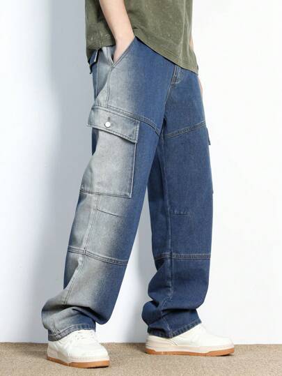 Street Life Pantaloni In Denim Resistenti Con Tasche Laterali Per Uomo