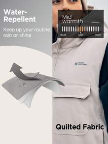 In My Nature 女款拉鍊前掀頭背心外套 - 米色 - 查看 3