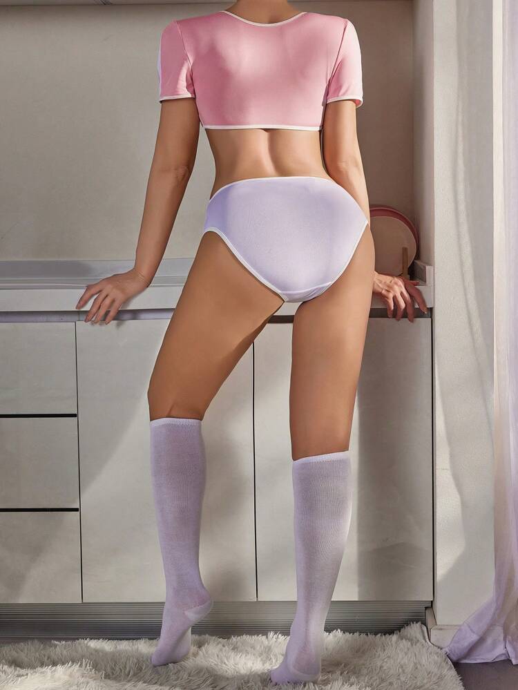 Women's Sexy Soccer Printed Underwear 4pcs Set (Music Festival)