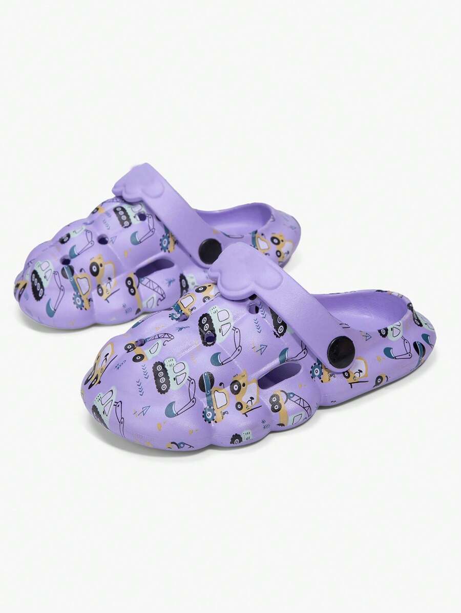 Dễ thương Và Niềm vui Hoạt hình Em bé Dép xăng đan Với lỗ - Màu tím - Xem 1