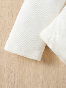 時尚小公主嬰兒毛絨外套配長袖高領上衣和褲子套裝，秋冬季 - 彩色 - 查看 5