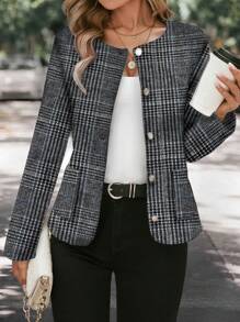 EMERY ROSE Geruite Wollen Jassen