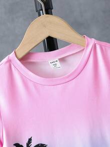 SHEIN 2 pièces Ensemble t-shirt et short imprimé tropical décontracté pour jeune garçon, tenue de vacances/d'été