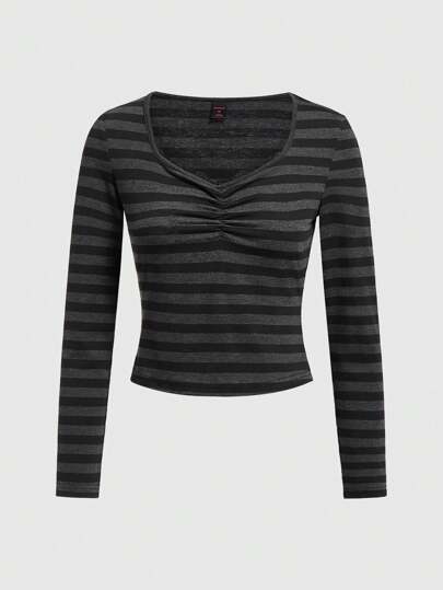 Fairycore Women's Long Sleeve Stripe T-Shirt, School