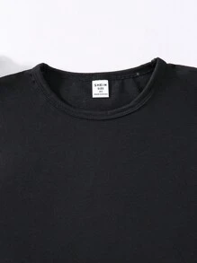 SHEIN Toddler Boys' Short Sleeve T-Shirt And Shorts Set - Black - View 3