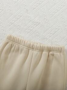 Tween 女孩相機和花卉印花連帽運動衫和慢跑褲兩件套 - 杏色 - 查看 7