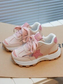 Children's Sports Shoes Girls' Soft Bottom Anti-Slip Running Shoes With Straps For Big Kids And Teenagers - Pink - View 3