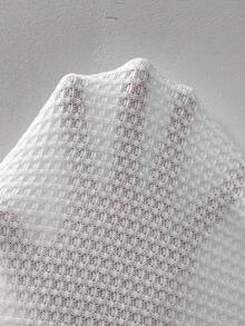 SHEIN Frenchy 女款拼布蕾絲插肩長袖上衣 - 白色 - 查看 7