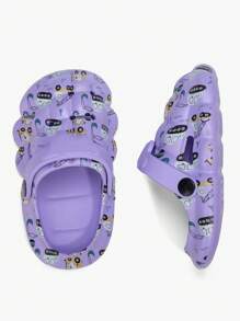 Dễ thương Và Niềm vui Hoạt hình Em bé Dép xăng đan Với lỗ - Màu tím - Xem 5