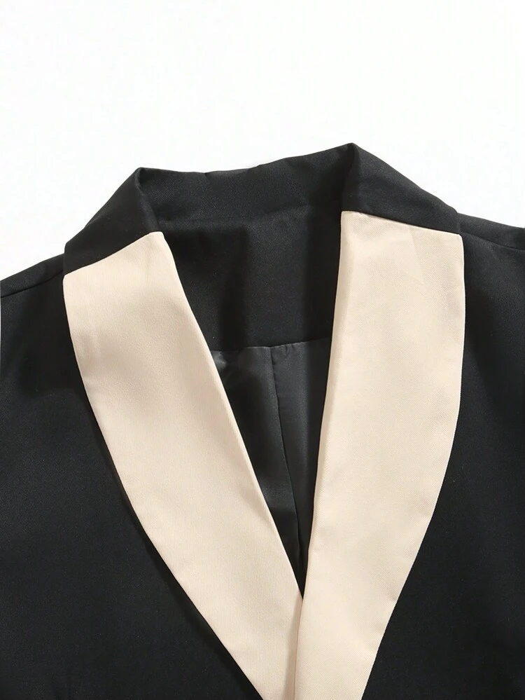 Men's Plus Size Color Block Shawl Collar Suit Jacket