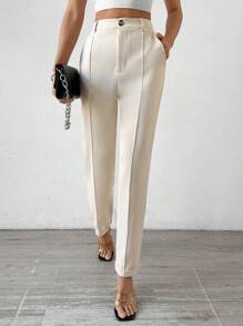 RosyDaze 實色錐形剪裁休閒西裝褲