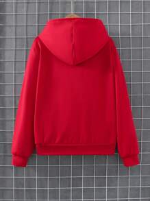 Men's Red Sweatshirt, Teenagers - Red - View 2