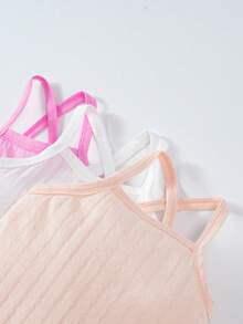 女婴条纹提花连体衣，可爱休闲，多种颜色可选 - 彩色 - 查看 4