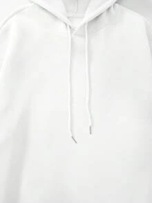 男士汽車和字母印花下垂肩連帽衫 - 白色 - 查看 6