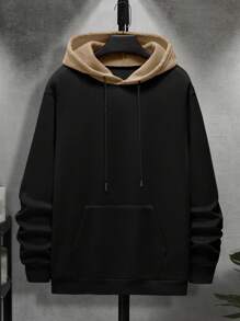 男士袋鼠口袋長袖彩色連帽衫 - 彩色 - 查看 1