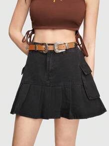 ROMWE Fairycore 雕刻雙扣腰帶 - 黃色 - 查看 1