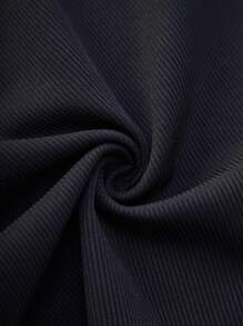 Sweetra Camiseta Feminina De Cor Sólida Com Detalhe De Renda - Preto - Visão 5
